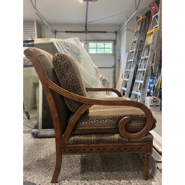 Traditional Swaim Upholstered Arm Chair For Sale - Image 3 of 5