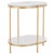 Dove End Table in Gold with White Faux Marble For Sale In Philadelphia - Image 6 of 8