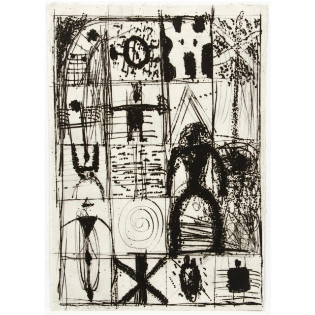 Santi Moix, Spanish Artist Santi Moix Aquatint Etching Ed 2/3 Surrealist Abstract Symbols For Sale