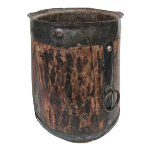 Antique Wooden “Paili” Grain Measure With Iron Bands