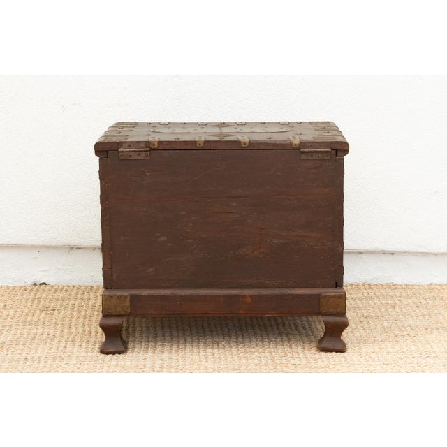 Vintage Teak & Brass Captian's Chest For Sale - Image 11 of 11