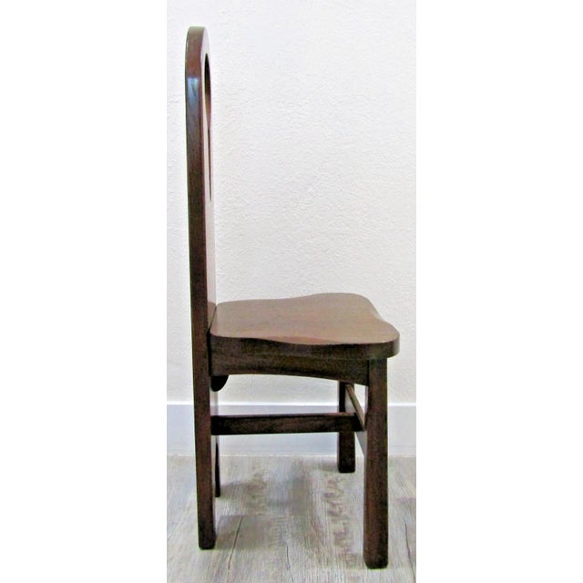 Antique American 1910s Pine Keyhole Dining Chair Side Chair For Sale - Image 4 of 13