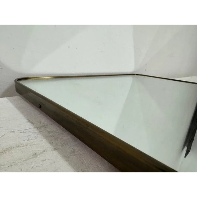 Metal Tall Italian Brass Mirror, 1950s For Sale - Image 7 of 12