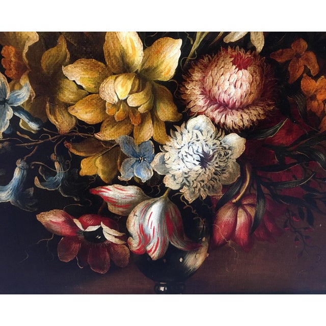 2000 - 2009 Still Life of Flowers, Dutch School, Italy, Oil on Canvas, Framed For Sale - Image 5 of 9