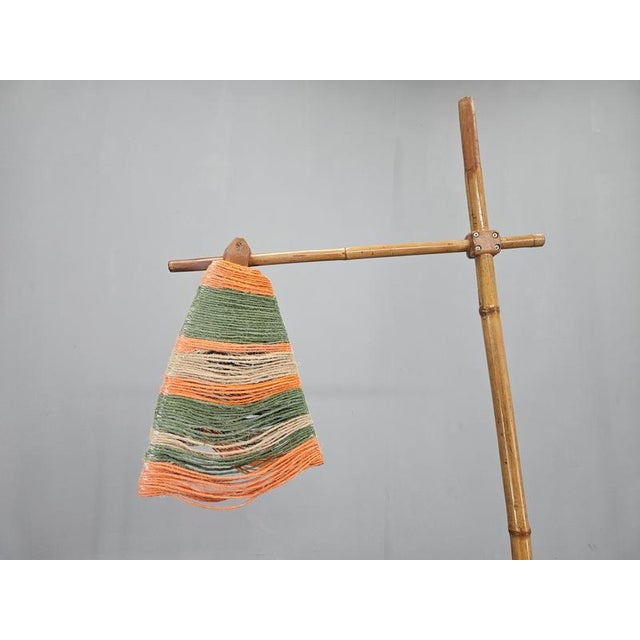 Mid-Century Bamboo and String Floor Lamp, 1960s For Sale - Image 6 of 16