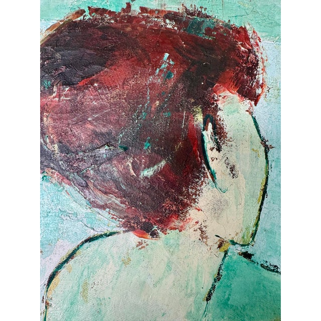 Mid-Century Edith Ferullo Original Nude Painting in Hand-Carved Wood Frame For Sale In Miami - Image 6 of 8