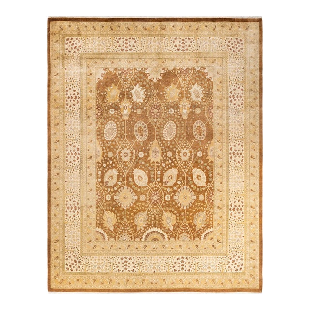 Mogul, One-of-a-Kind Hand-Knotted Area Rug - Yellow, 8' 3" x 10' 7" For Sale