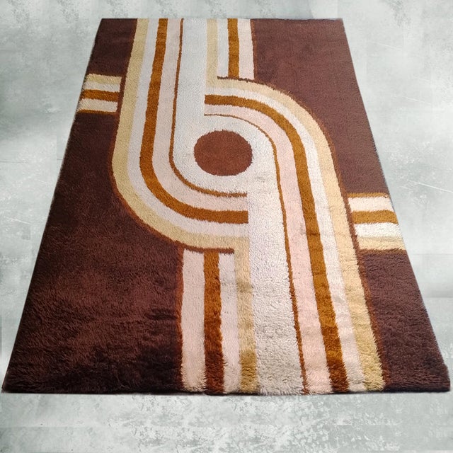 Space Age Museum-Grade Avant-Garde Wool Rug, Italy, 1970s For Sale - Image 11 of 11
