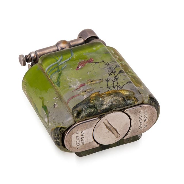 Vintage Tropical Baby Aquarium Table Lighter from Dunhill, 1950s For Sale - Image 6 of 11
