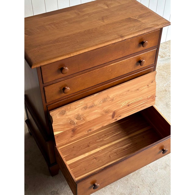 Brown Vintage Walnut Five-Drawer Chest of Drawers With Hidden Cedar Chest, 1930s–1940s For Sale - Image 8 of 18