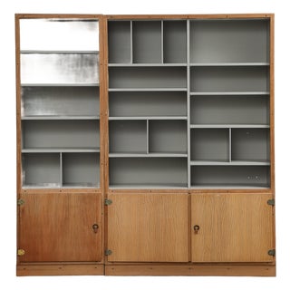 2-Piece Scandinavian Oak Bookcase System by Børge Mogensen, Denmark 1970s For Sale