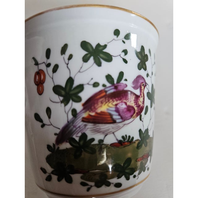 Ceramic Charming Antique Tiny Hand Painted Porcelain Cachepot Attributed Richard Klemm Dresden Gilman Collamore Fifth Ave. - A Pair For Sale - Image 7 of 8