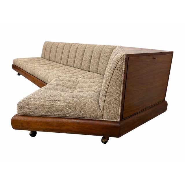 Mid-Century Modern Adrian Pearsall Walnut Boomerang Storage Sofa For Sale - Image 10 of 12