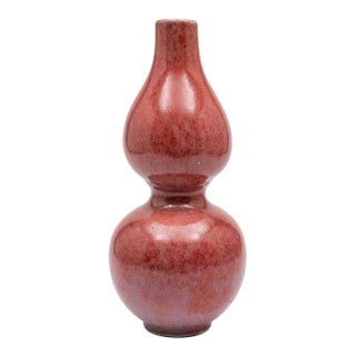 Peach Bloom Double-Gourd Glaze Vase For Sale