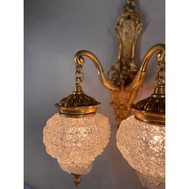 Gold 1980s French Louis XVI Gold Bronze Crystal Wall Lamps / Sconces - Pair For Sale - Image 8 of 18