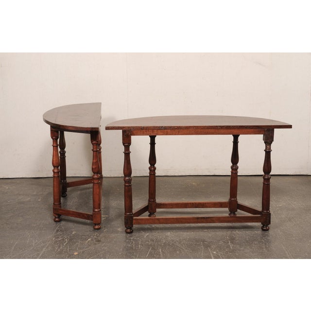 Wood Pair of Italian Wood Demi Consoles, 19th C. For Sale - Image 7 of 12