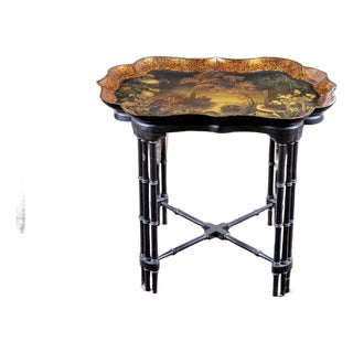 Vintage Chinoiserie Lacquered Tray Top Coffee Table For Sale
