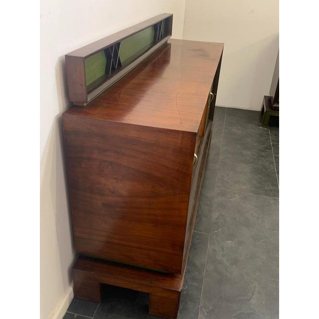 1940s Art Deco Rosewood Green Sideboard, 1930s For Sale - Image 5 of 11