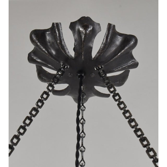 Large French Art Deco Pendant Light by Daum & Majorelle - 1925 Chandelier France For Sale - Image 11 of 15