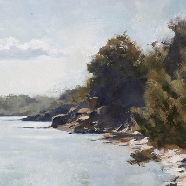 Contemporary The Light That Falls by Jon Doran | Oil on Panel Sheltered Cornish Inlet in Summer For Sale In Denver - Image 6 of 10