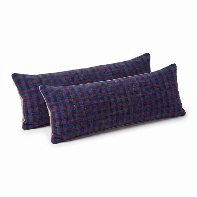 Mid-Century Modern Turkish Bedding Kilim Pillow Cover 16'' X 46'' - Set of Two For Sale - Image 3 of 4