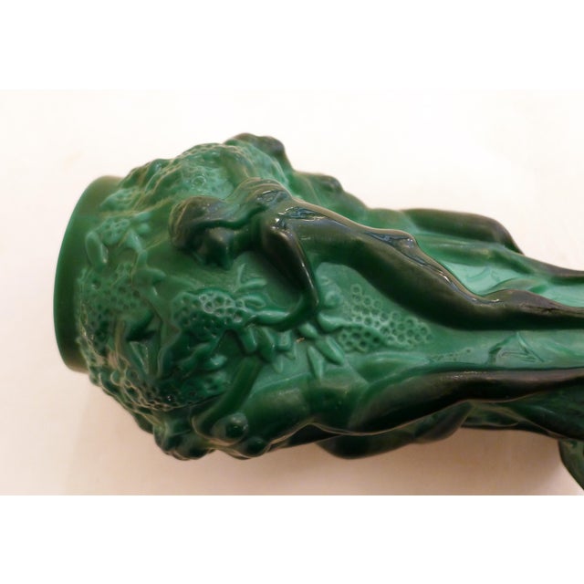 Small Art Deco vase with naiads / bacchantes, round faceted base & body decorated with bas-relief decoration, sculptures...