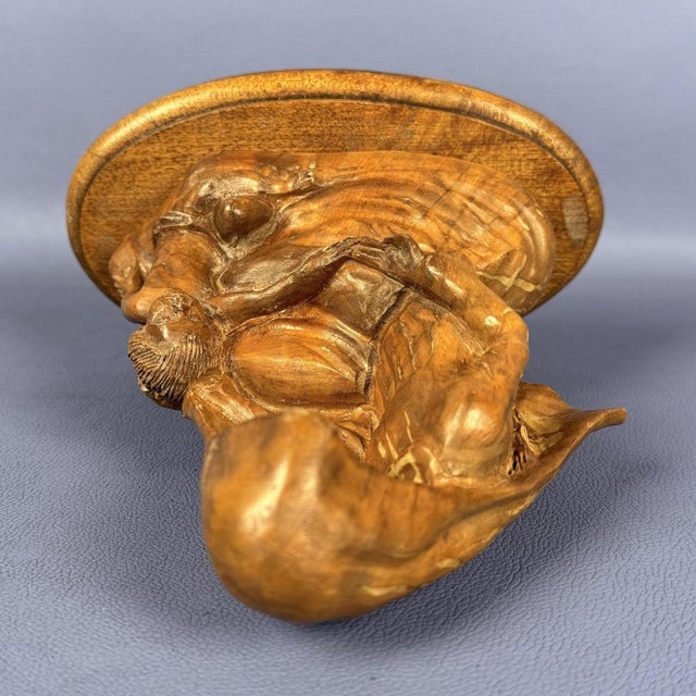 20th Century Sacred Sculpture Madonna with Child in Carved Wood by Bethlehem Amir, 1950s For Sale - Image 6 of 14
