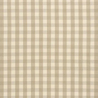 Schumacher Elton Cotton Check Fabric in Beige For Sale