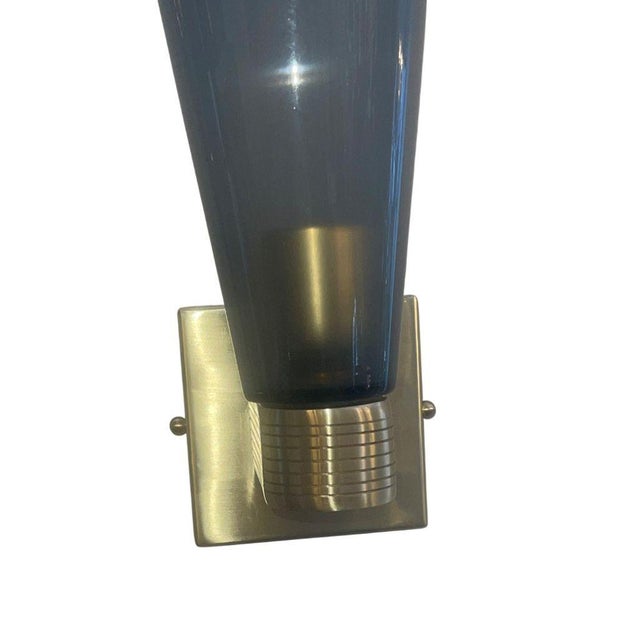 Gray Set of Four Gray Murano Glass Impero Sconces, Italy, 1980's. For Sale - Image 8 of 8