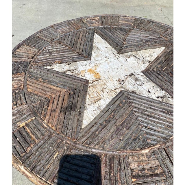 Brown 1970s Rustic Farmhouse Style Wooden Side Table With Star Design For Sale - Image 8 of 8