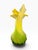 1960s Vintage Green & Yellow Jack-in-the-Pulpit Glass Vase, Made in China For Sale - Image 5 of 8