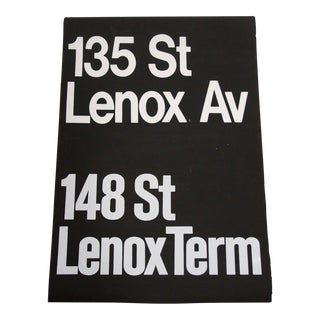 1980s New York City Harlem Subway Sign For Sale