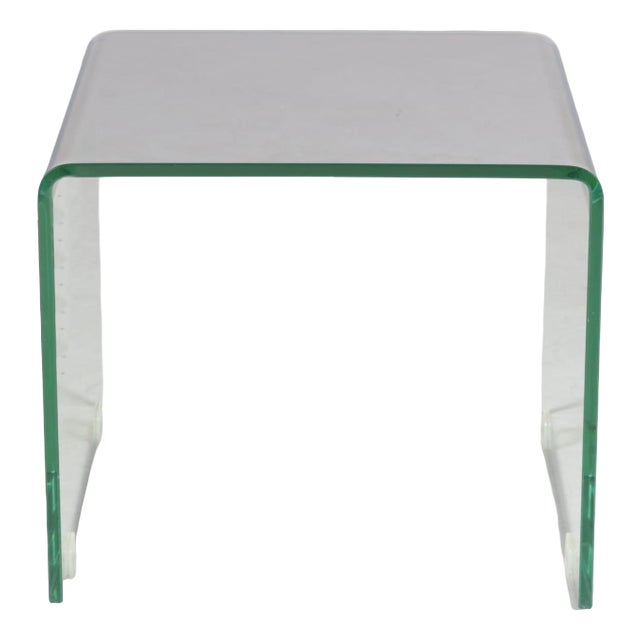Glass Waterfall Side Table from Fiam, Italy, 1980s For Sale