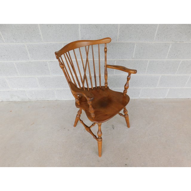 Ethan Allen Ethan Allen Heirloom Nutmeg Braceback Windsor Arm Chair 10-6020a For Sale - Image 4 of 13