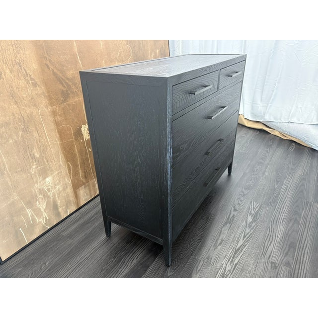 Rh French Contemporary 5-Drawer Dresser Black Oak | Satin Bronze Hardware | Designed by Van Thiels For Sale - Image 17 of 18