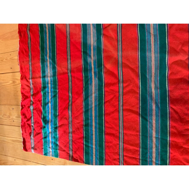 Rustic 1970s Vintage Mexican Saltillo Wool Serape Blanket For Sale - Image 3 of 10