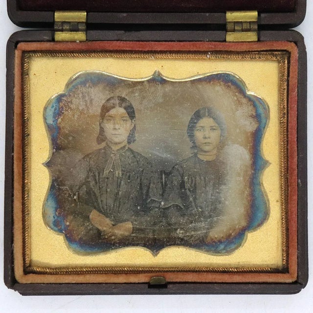 19th Century American Thermoplastic Union Case Ambrotype Photograph of Two Sisters For Sale - Image 4 of 9