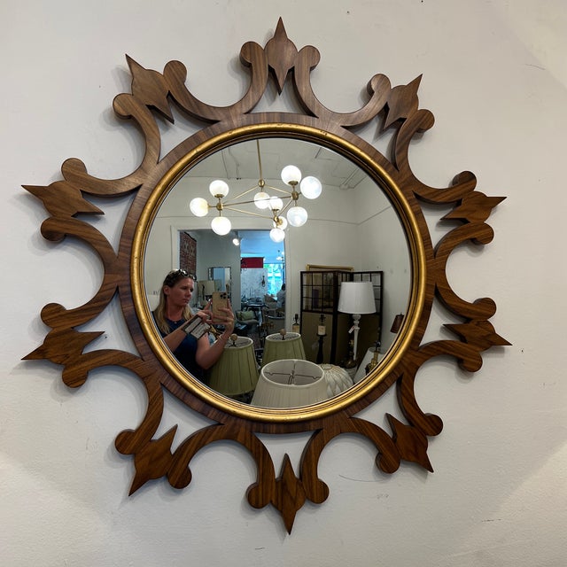 Wood Keith Fritz Ball and Spike Mirror For Sale - Image 7 of 12