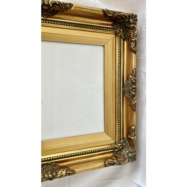 Baroque Vintage Exquistely Elgant Ornate Gold Gilt Style Wood Picture Frame - Fits 8x10 For Sale - Image 3 of 17