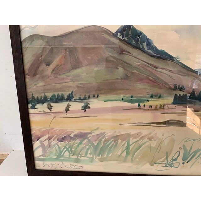 Mountain Landscape, 20th Century, Gouache, Framed For Sale - Image 6 of 12