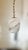 Metal Italian Handblown Faux Alabaster Glass Pendant Lamp With Brass Chain and Fittings For Sale - Image 7 of 16