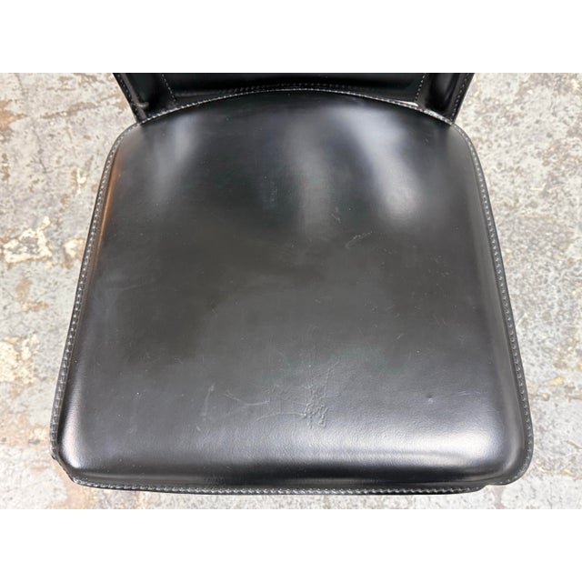Black Giovanna Modonutti for Design Within Reach Allegro Chair Leather Side Chair For Sale - Image 8 of 12