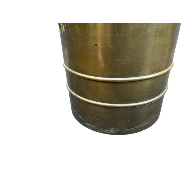 Mid 20th Century William Doezema for Mastercraft Attributed Brass Pedestal Jardiniere For Sale - Image 9 of 16