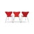 Series 7 Chairs by Arne Jacobsen for Fritz Hansen Red, Set of 3 For Sale - Image 5 of 13