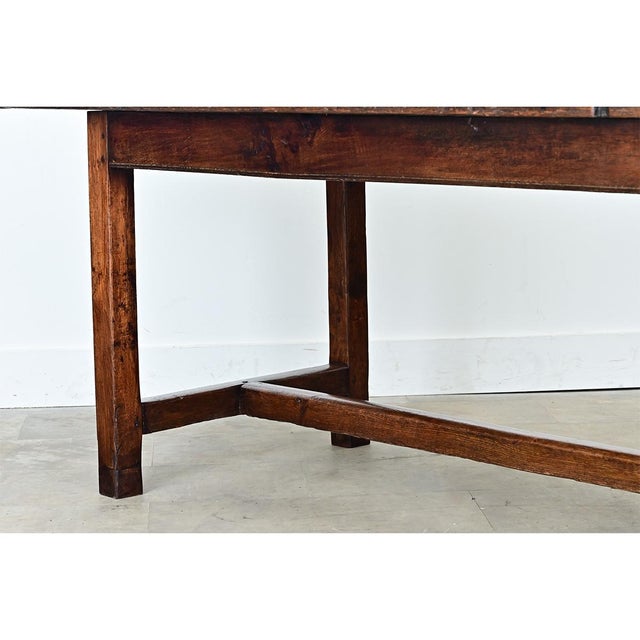 French 19th Century Solid Oak Farm Table For Sale - Image 11 of 16