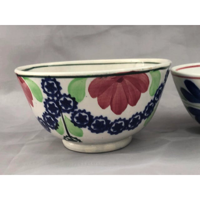 Ceramic Antique Mismatched Chine Bowl- Set of 3 For Sale - Image 7 of 13