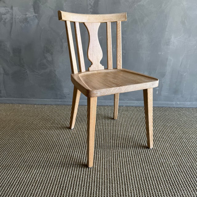 Durrell White Oak Dining Chair With Linen Seat Cushion in Natural Finish For Sale - Image 9 of 13
