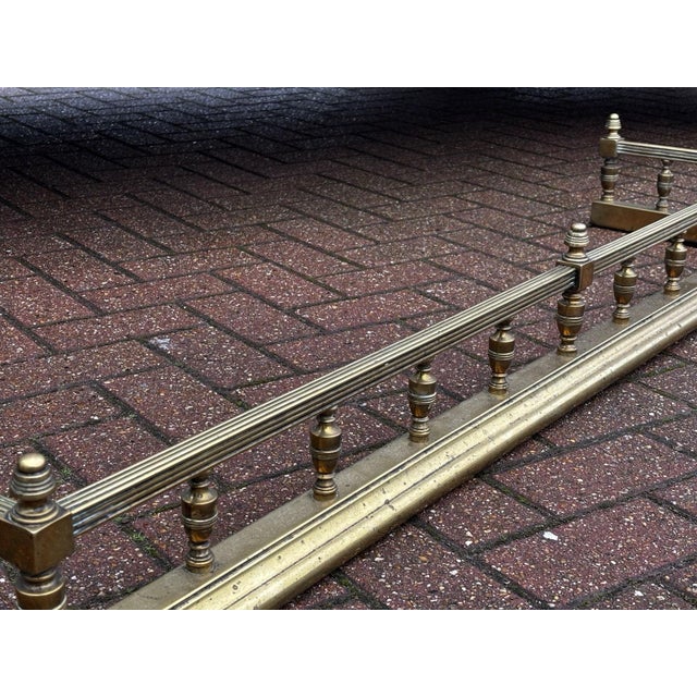 Victorian Brass Fireplace Fender For Sale - Image 6 of 7