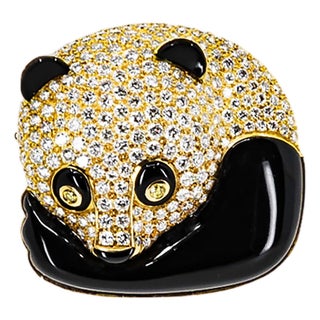 Late 20th Century H. Stern Panda Brooch For Sale