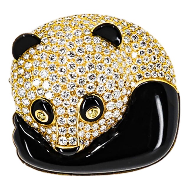 Late 20th Century H. Stern Panda Brooch For Sale